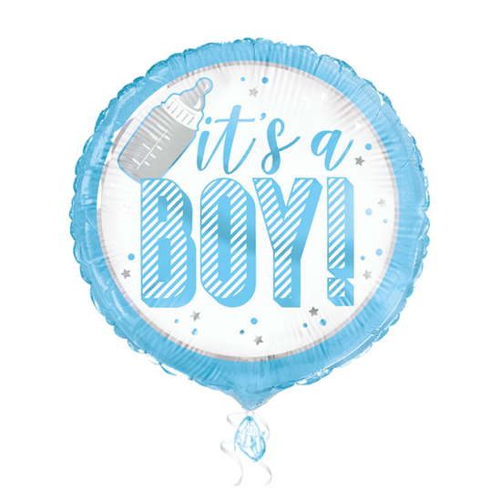 Unique It's A Boy Bottle Blue 18" Foil Balloon