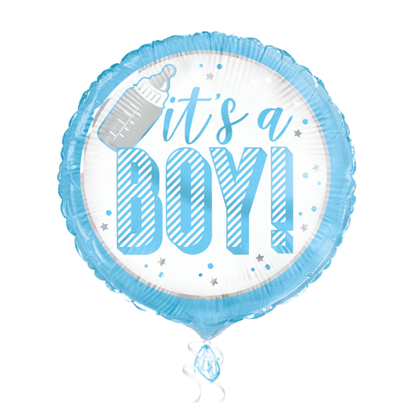 Unique It's A Boy Bottle Blue 18" Foil Balloon