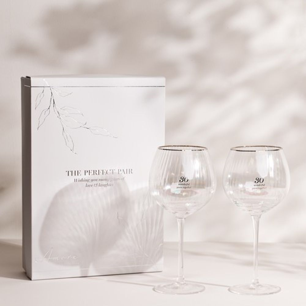 Amore Set of 2 Gin Glasses 30th Anniversary