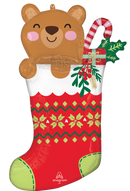 Anagram Beary Christmas Stocking 32" Foil Balloon