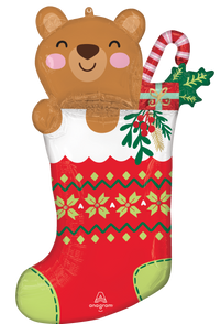 Anagram Beary Christmas Stocking 32" Foil Balloon