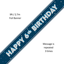 Unique Banner Blue Glitz Age 6 9ft