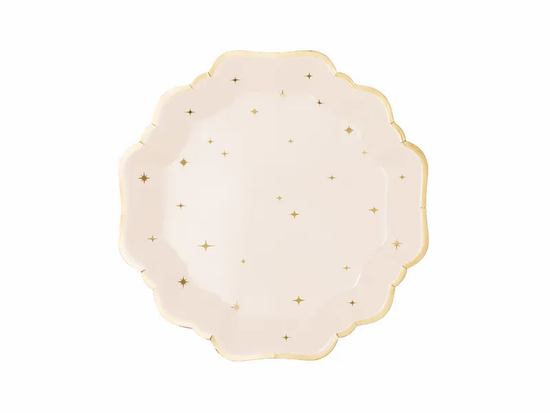 PartyDeco 6 Pack Plates Eid Golden Stars 21cm
