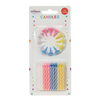 Kaleidoscope Rainbow Candles W/Holders 24pk
