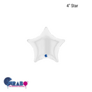 Grabo Foil Balloon White Star 4"