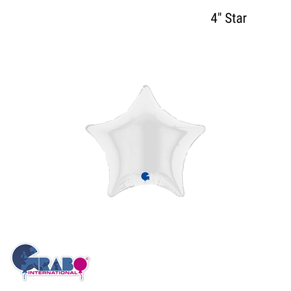 Grabo Foil Balloon White Star 4"