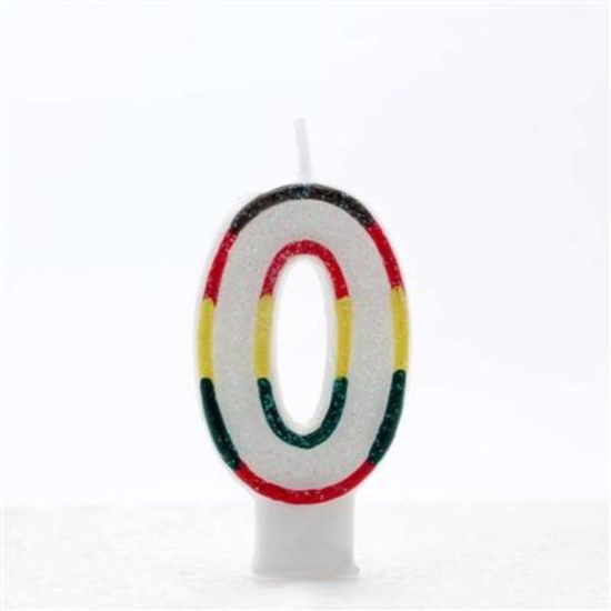APAC 6 Pack Party Candle Number 0 Rainbow