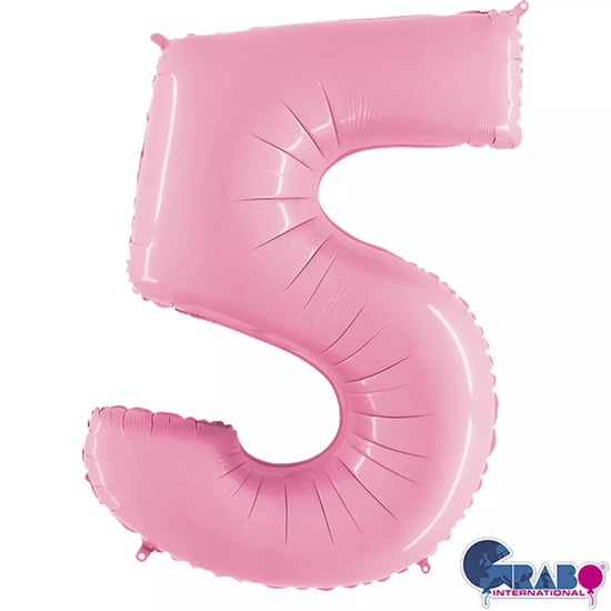 Grabo Foil Balloon Pastel Pink 40" Number 5