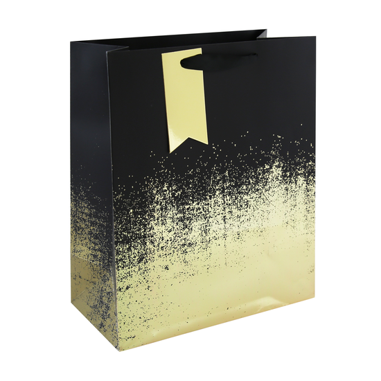 Black & Gold Distressed Large Gift Bag 6pk
