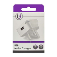 Single USB Mains Charger 2Amp