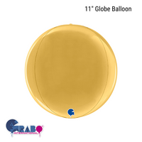 Grabo Foil Balloon Gold Globe 11"