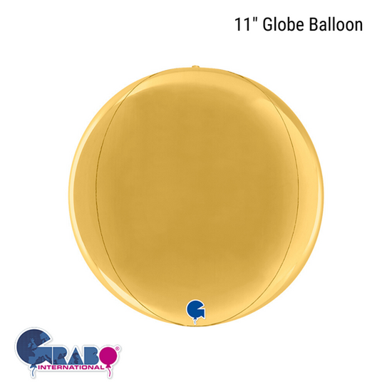 Grabo Foil Balloon Gold Globe 11"