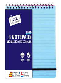 PP Cover Notebooks 100 x 150mm Neon 3pk