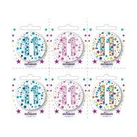 Small 11th Birthday Badges 6pk