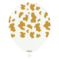 Kalisan Safari Cow White & Gold 12" Latex 25pk