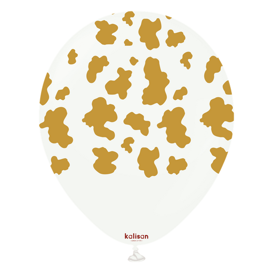 Kalisan Safari Cow White & Gold 12" Latex 25pk