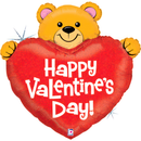 Grabo Foil Balloon Big Heart Valentine Bear 30"