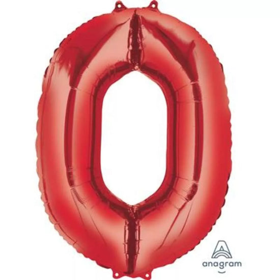Anagram Foil Balloon Red 34" Numbers 0 - 9