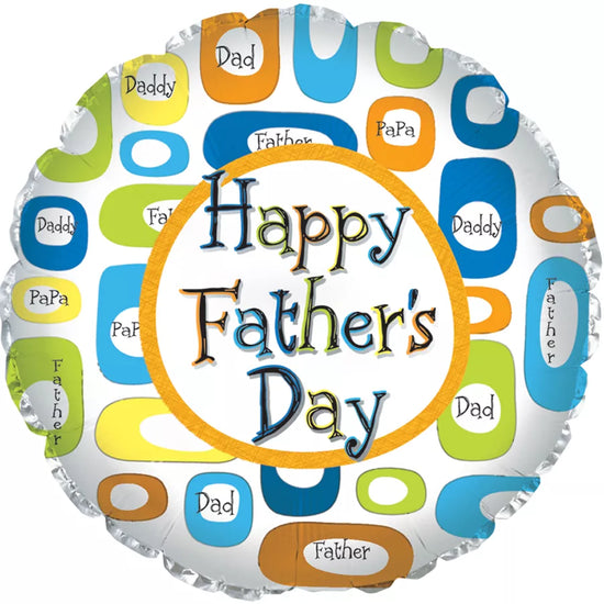 Father's Day Retro 9" Air Fill Foil Balloon