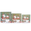 Santa & Snowman Gift Boxes Medium Set Of 3