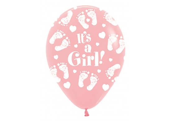 Sempertex It's A Girl Footprint 12" Latex 25pk