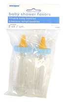 Unique Baby Bottle Fillable Blue 5" 2pk