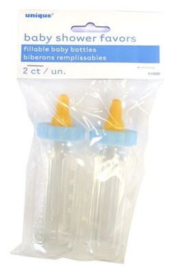 Unique Baby Bottle Fillable Blue 5" 2pk