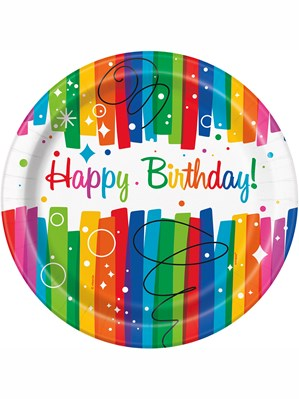 Unique 8 Pack Plates Rainbow Ribbons 9