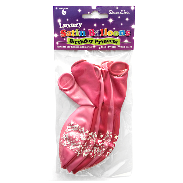 Simon Elvin Birthday Princess 11" Latex 6pk