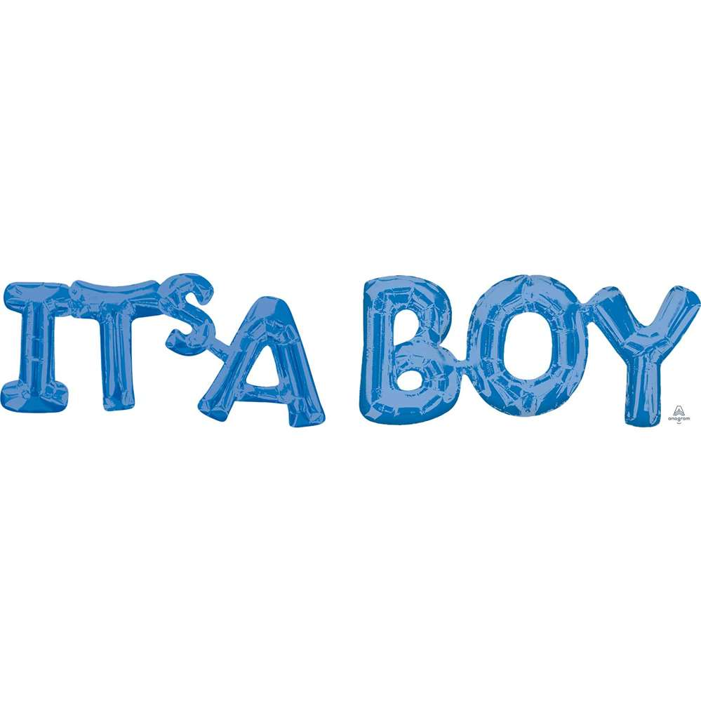 It's A Boy Blue 20" Phrase Foil Balloon