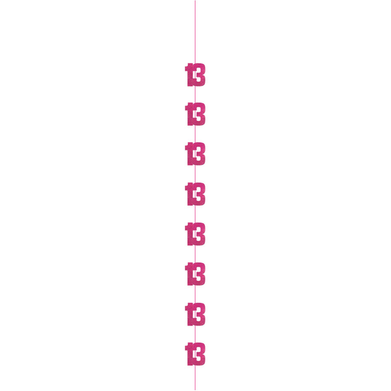 5ft Hanging D cor Age 13 Glitz Pink