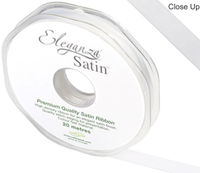 Eleganza Satin Ribbon White 10mm x 20m