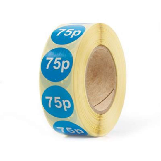 1000 Blue Price Labels 25mm Round 75p