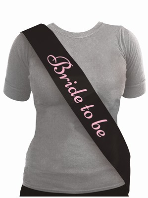 Deluxe Black Hen Party Bride to Be Sash