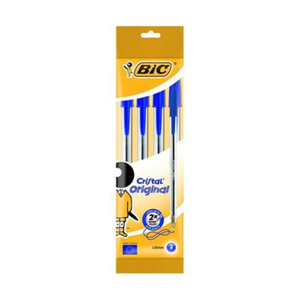 Bic 4 Pack Cristal Ballpoint Pen Blue