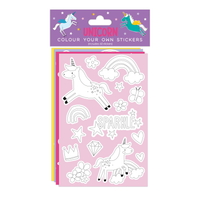 Eurowrap Colour Your Own Stickers Unicorn
