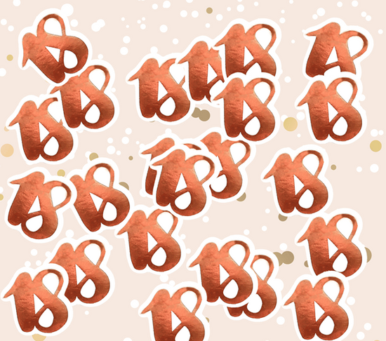 Giant Rose Gold 18th Birthday Confetti