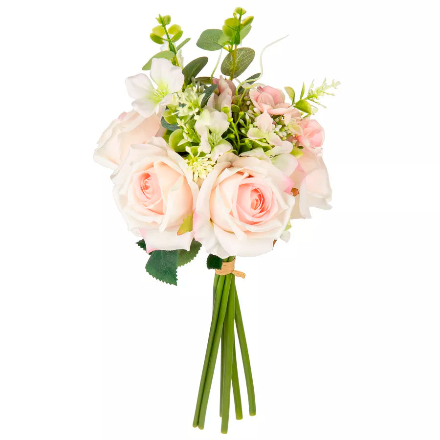 Eleganza Hand Tied Rose Bunch Light Pink