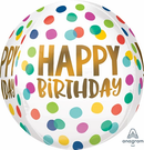 Anagram Happy Birthday Dots 15" Orbz Foil Balloon