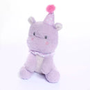 Tiger Feet soft toy hippo wearing a colorful party hat, 20cm plush animal suitable for children and cuddly play.