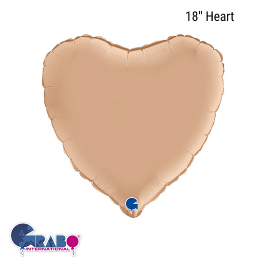 Grabo Foil Balloon Satin Nude Heart 18"