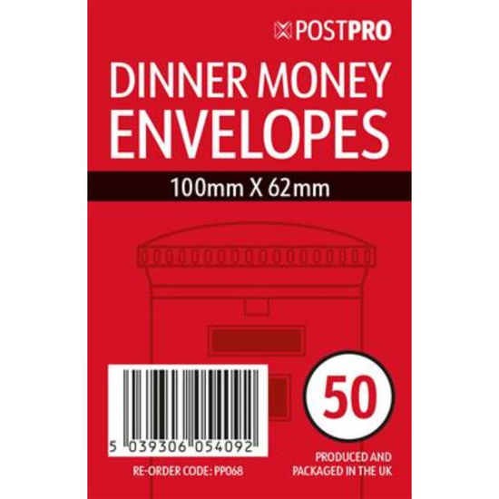 50pk Money Envelopes Manilla Dinner