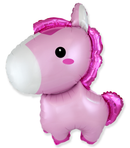 Pink Baby Horse 28"x34" Shape Foil Balloon