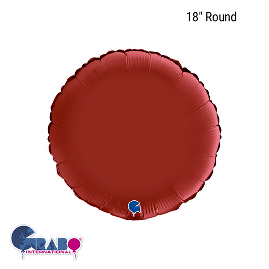 Grabo Foil Balloon Satin Ruby Red Round 18"