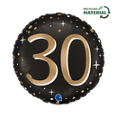 Grabo Age 30 Black & Gold 18" Foil Balloon