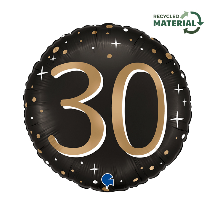 Grabo Age 30 Black & Gold 18" Foil Balloon