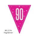 Unique Flag Banner Pink Glitz Age 90 9ft