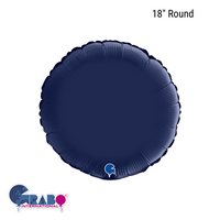 Grabo Foil Balloon Satin Navy Blue Round 18"