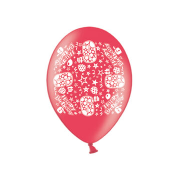 Age 6 Latex Balloons 9" 10pk