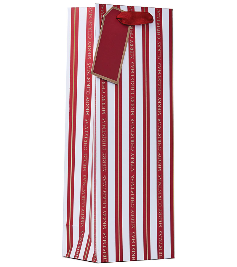 Partisan 6 Pack Gift Bag Christmas Stripe Bottle